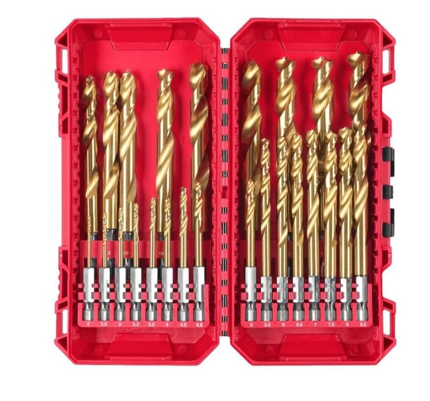 Milwaukee 4932500420 Shockwave Red Hex HSS-G TiN Metal Drill Bit Set 2-13mm - 25 Pieces