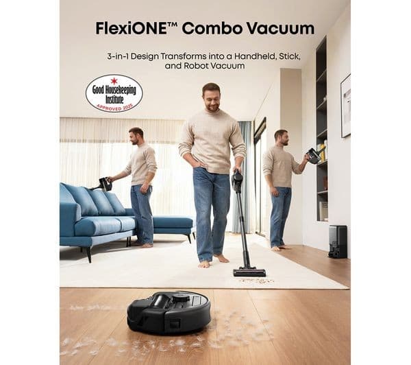 EUFY E20 3-in-1 Robot, Cordless & Handheld Vacuum Cleaner - Black & Grey - Image 3