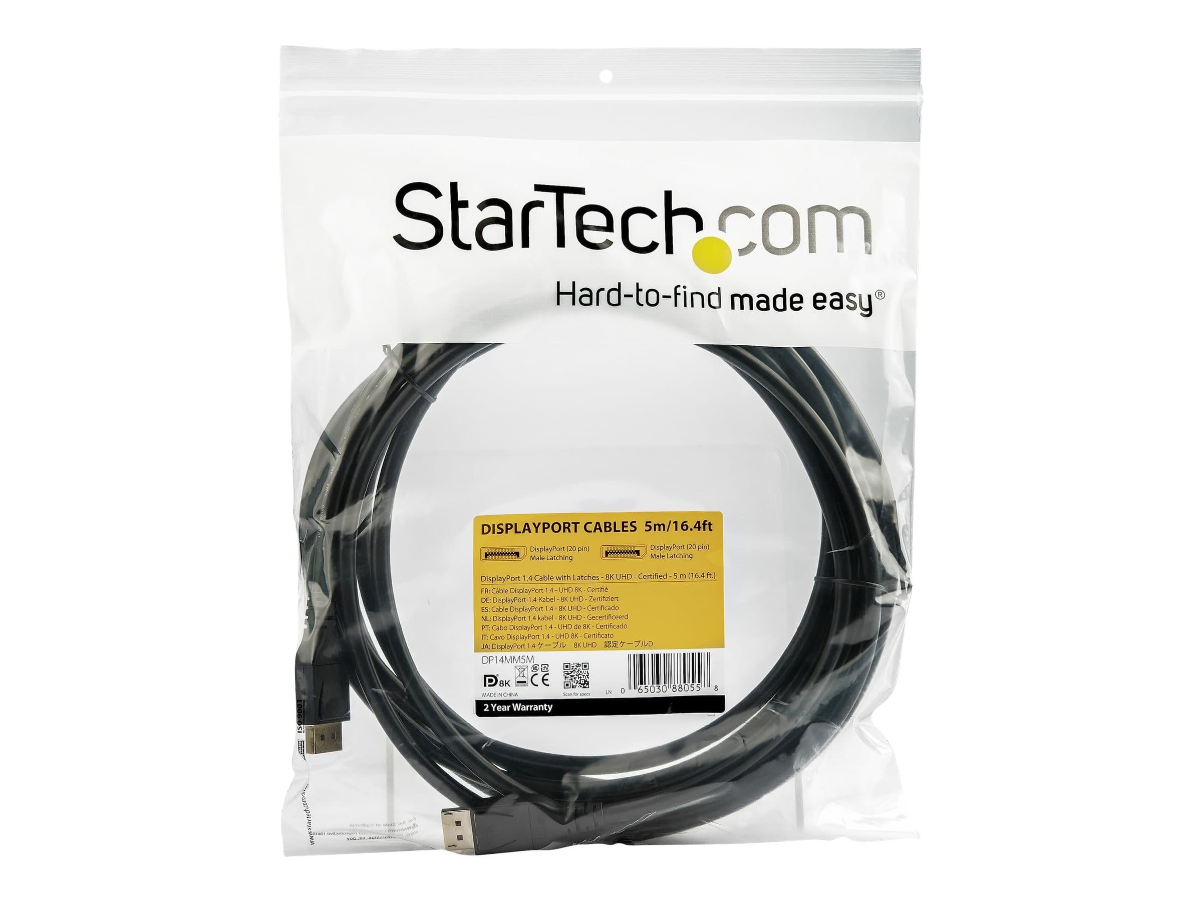 StarTech DP14MM5M DisplayPort 1.4 Cable 5m Black