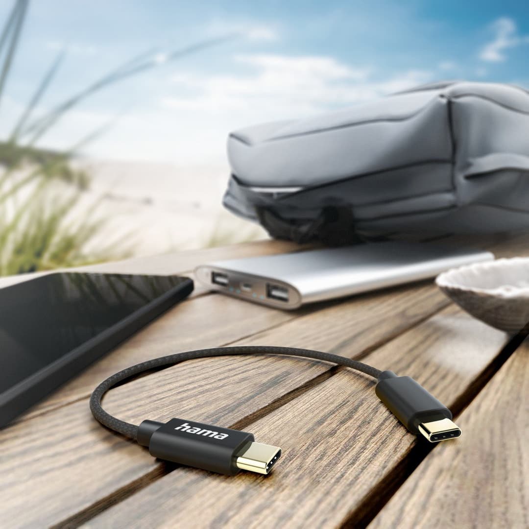 Hama USB 2.0 USB-C to USB-C Cable 480 Mbit/s (00201604) - 0.2 m, Black - Image 2