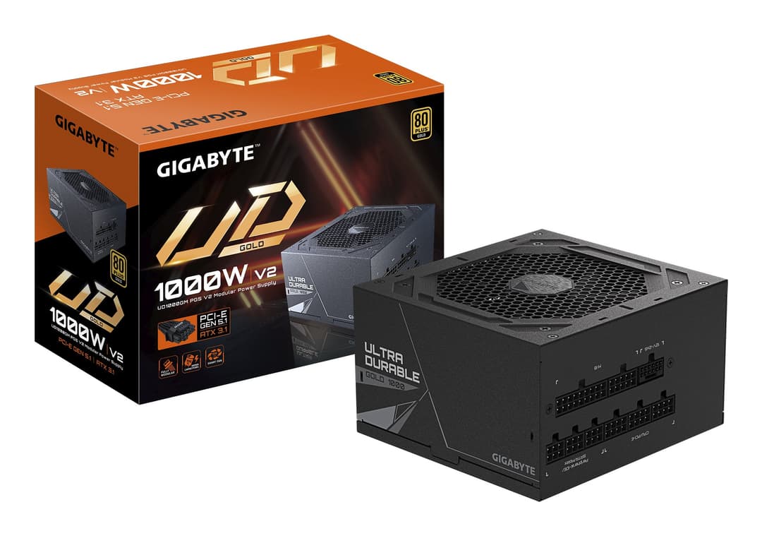 GIGABYTE UD1000GM PG5 V2 Power Supply Unit- PCIe Gen 5.1, 80 PLUS Gold, Fully Modular Design, 120mm Fan, ATX 3.1 compatible, UK Plug - Image 1