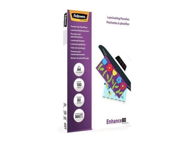 Fellowes Laminating Pouches Enhance 80 micron - 100-pack - matte - A4 (8.25 in x 11.7 in) lamination pouches - Image 2