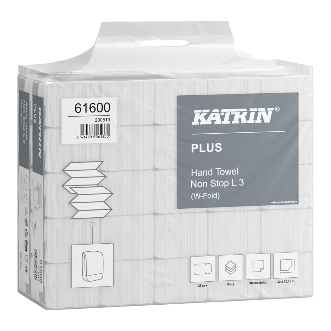 Katrin Plus Hand Towel Non Stop L3 Handy Pack x25 (Pack of 2250) 61600 - Image 1