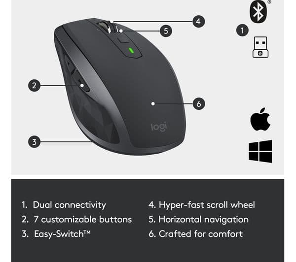 Logitech MX Anywhere 2S Wireless Mouse - Graphite - Image 6