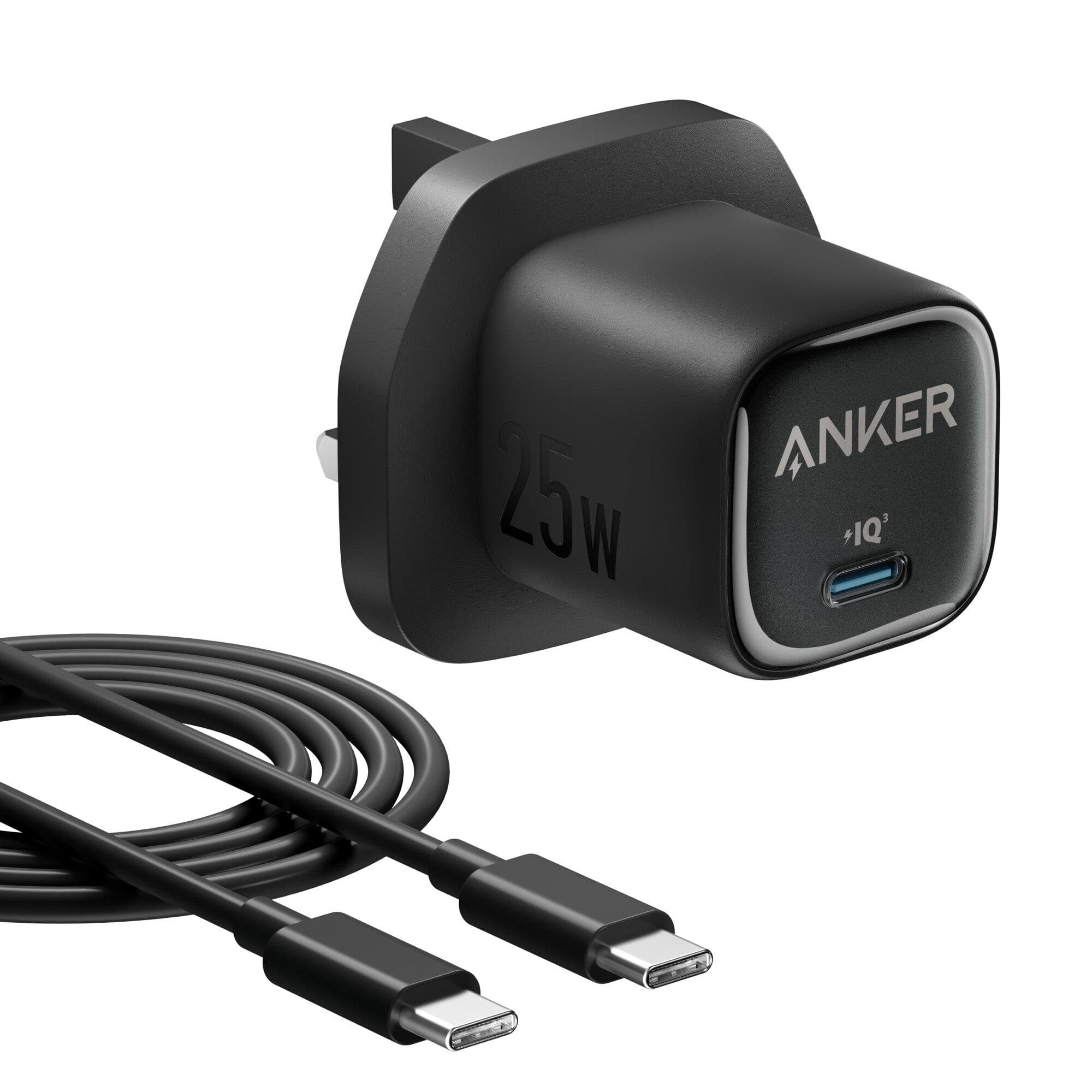 Anker USB-C Charger. 25W with USB-C Cable. Black