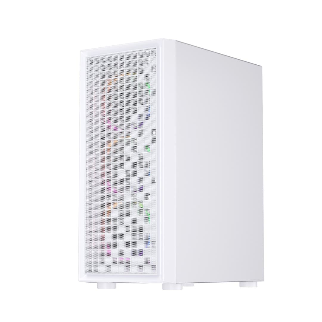 1st Player Go6-WH-4FS1 Tempered Glass Mid Tower Gaming Case - White with RGB Fans - Image 4