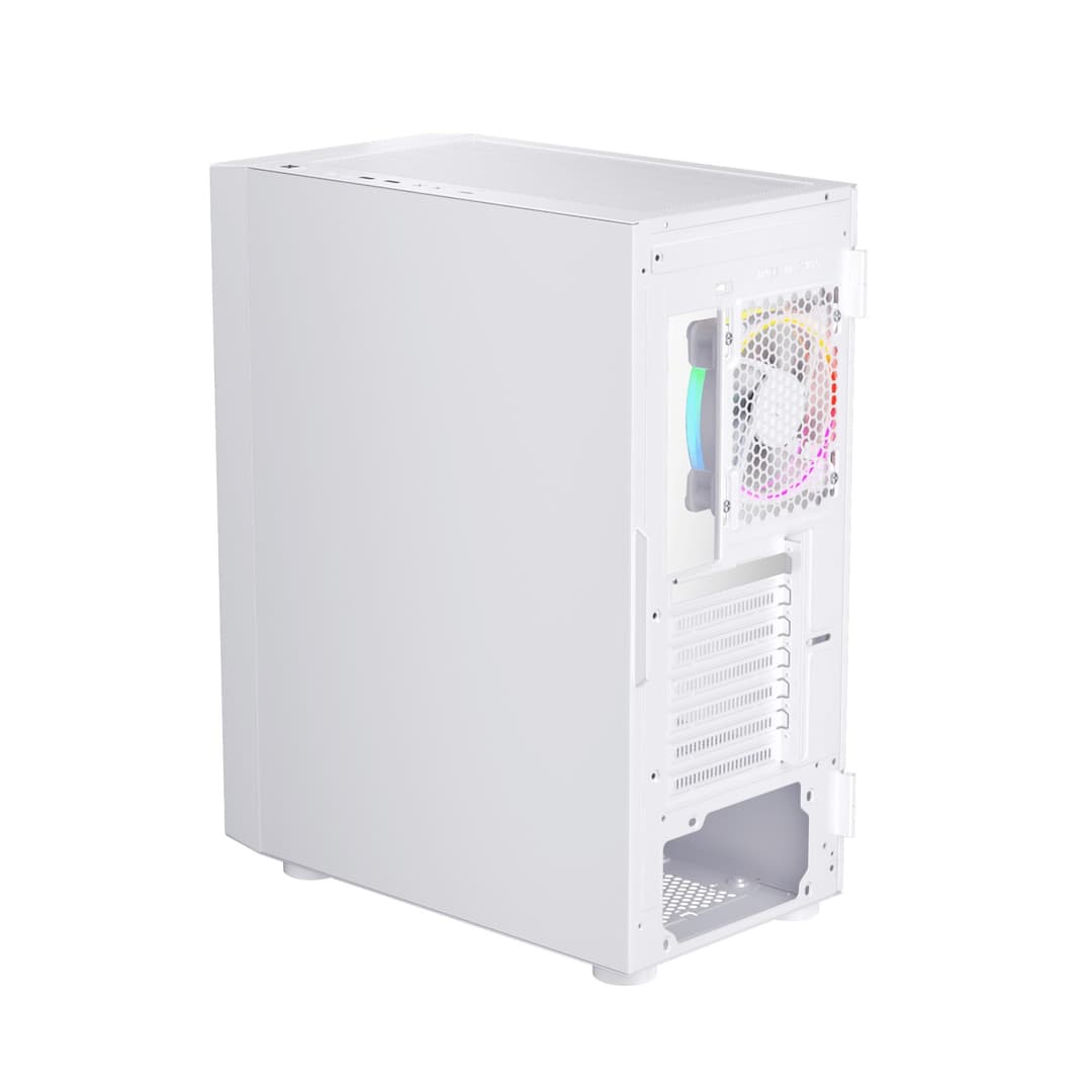 1st Player Go6-WH-4FS1 Tempered Glass Mid Tower Gaming Case - White with RGB Fans - Image 5