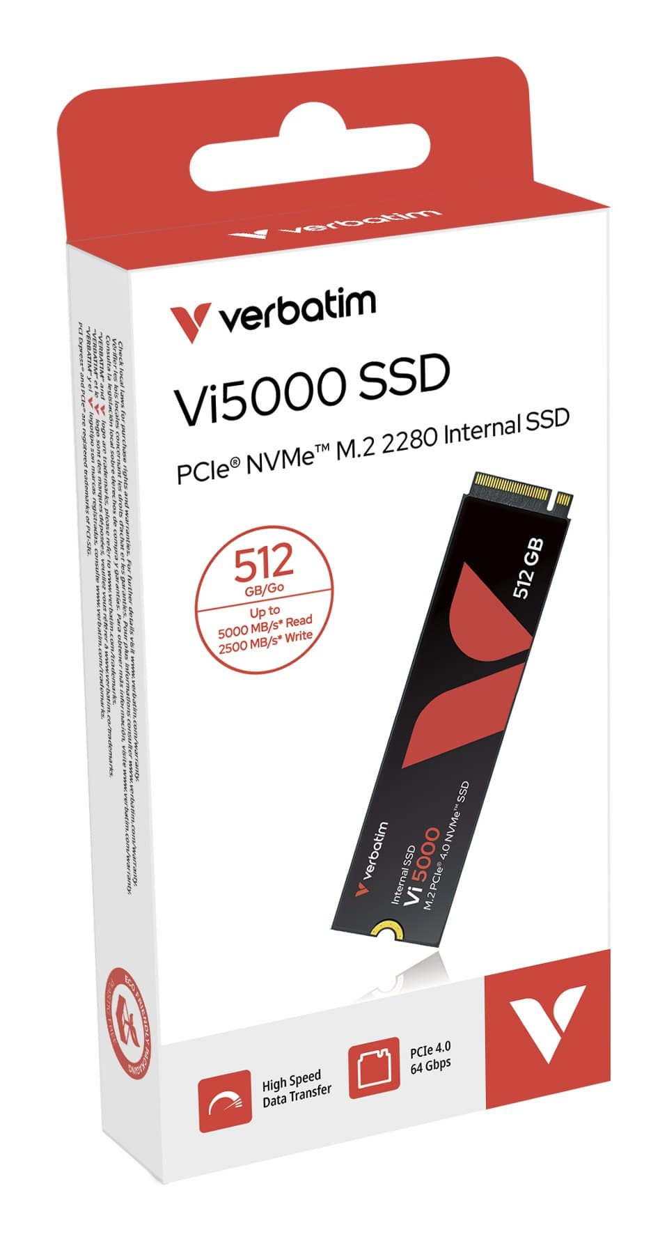 Verbatim Vi5000 PCIe Gen4 NVMe M.2 2280 Internal SSD - 512GB