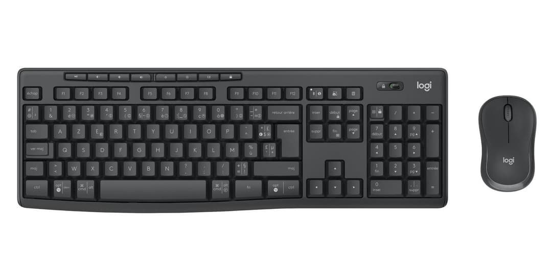 Logitech MK370 Combo for Business Wireless + Bluetooth Keyboard & Mouse Set - AZERTY French Layout, Graphite - 920-012066 - Image 1