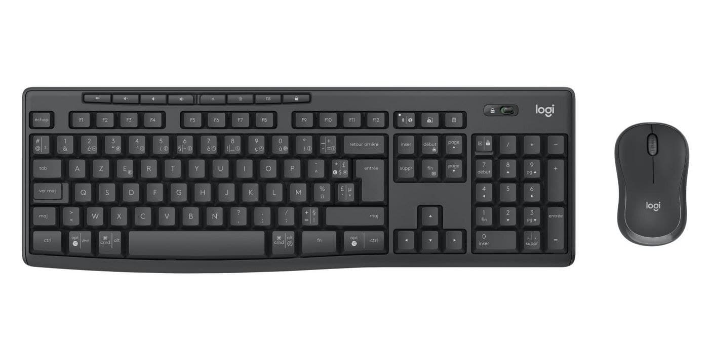 Logitech MK370 Combo for Business Wireless Keyboard and Mouse - French AZERTY, Graphite