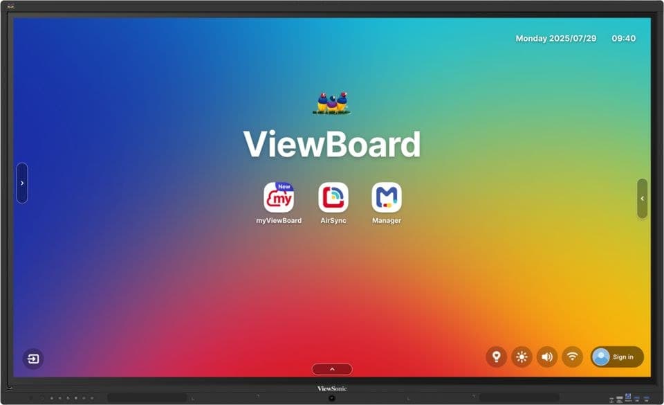 ViewSonic ViewBoard IFP6541-1-1C 65" 4K UHD (3840x2160) Interactive Flat Panel Display, 64-Point Multi-Point Touch (Incl. Palm Rejection), Android 16 EDLA, 9H Anti-Glare - Image 1
