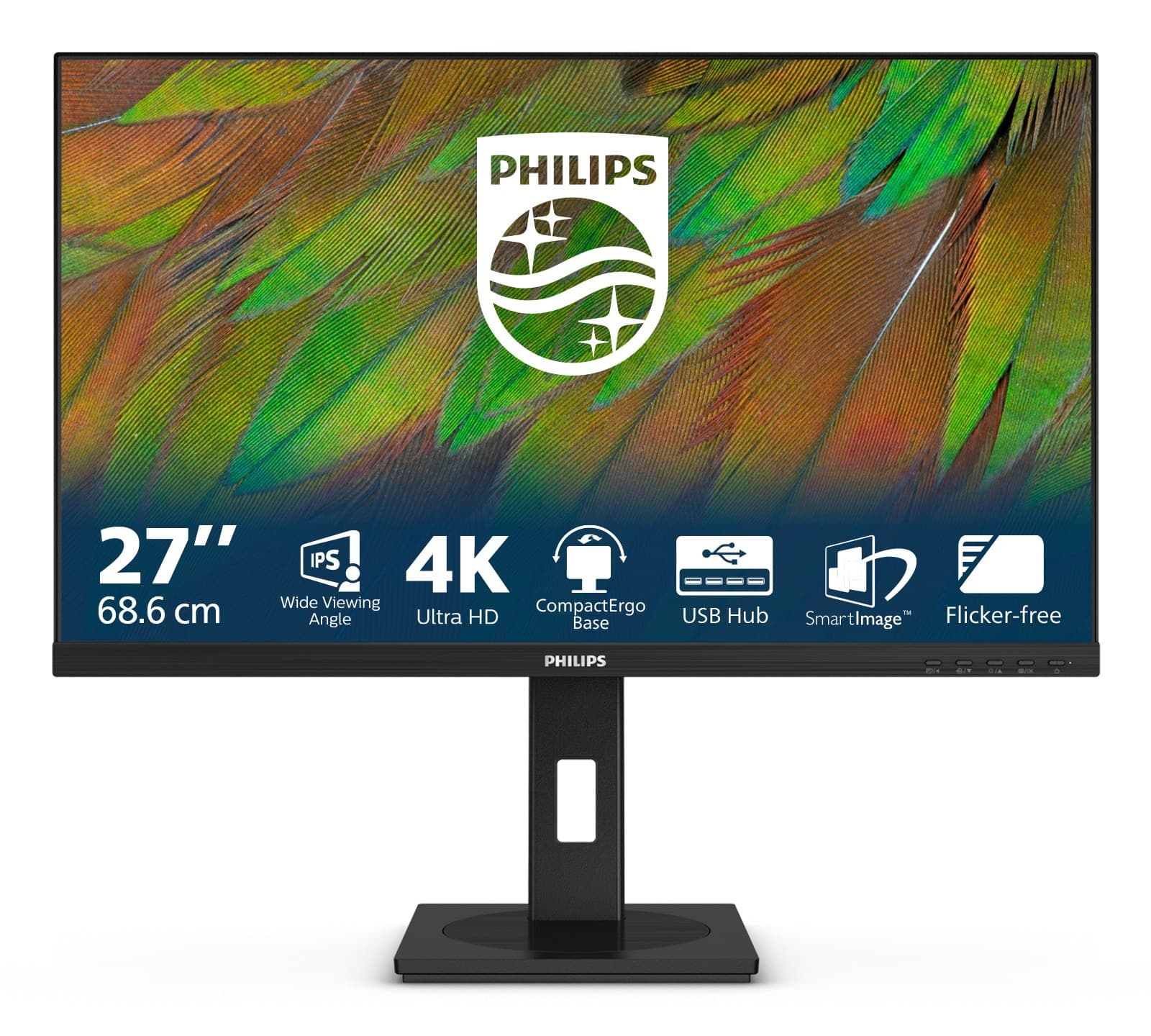 Philips 3000 series 27B1N3800/00 computer monitor 68.6 cm (27") 3840 x 2160 pixels 4K Ultra HD LCD Black