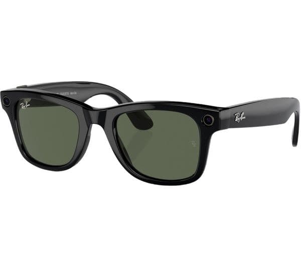 RAY-BAN Meta Wayfarer Glasses - Shiny Black, G15 Green - Image 1