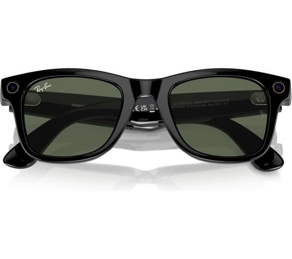 RAY-BAN Meta Wayfarer Glasses - Shiny Black, G15 Green - Image 3