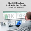 Plugable Technologies USB C Docking Station Dual Monitor 2 HDMI Ports, Power Delivery Dock, Dual 4K Monitor for Windows, ChromeOS, 1x USB-C, 3x USB, Ethernet, and Audio - Driverless (UD-MSTH2) thumbnail 3