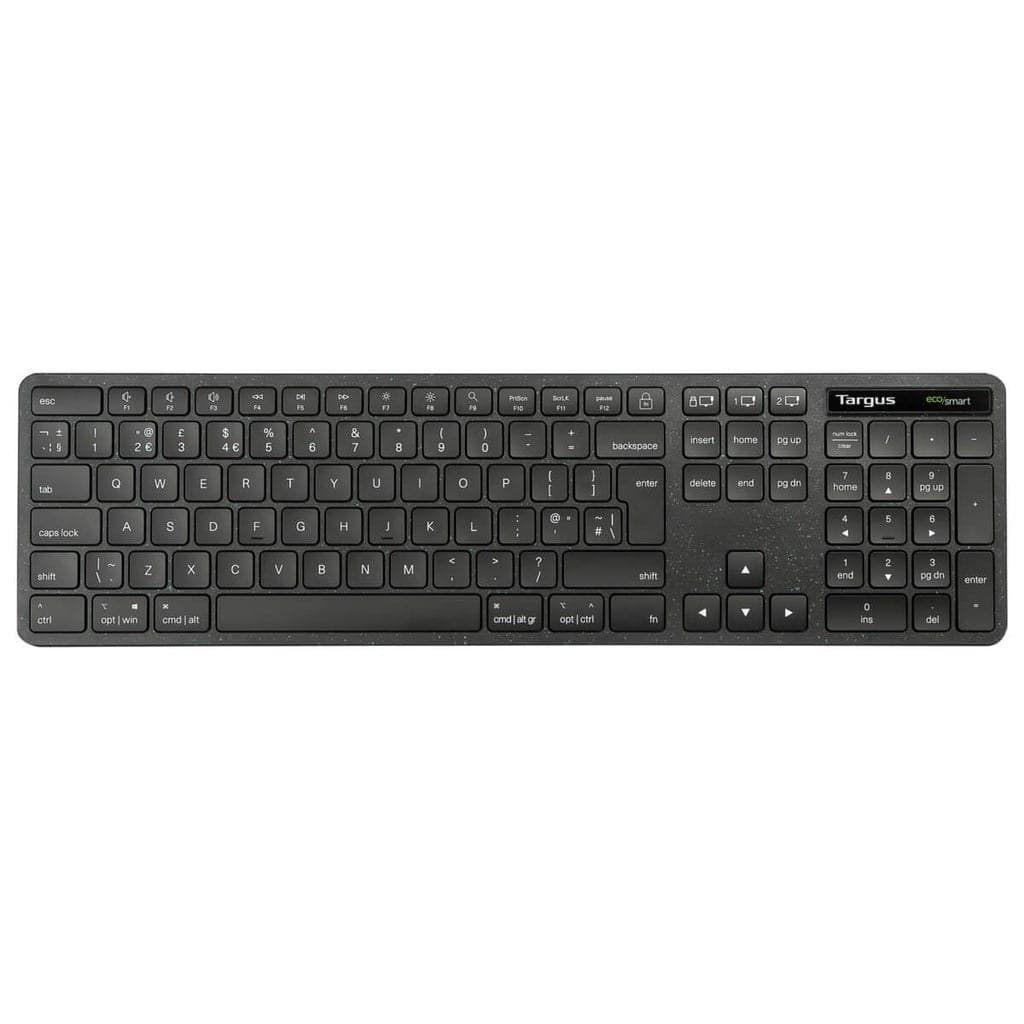 Targus EcoSmart AKB873UK keyboard Universal RF Wireless + Bluetooth QWERTY UK English Black - Image 1