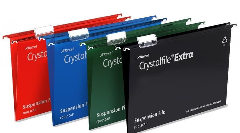 Rexel Crystalfile Extra Foolscap Suspension File 15mm V-base Blue 70630 (Pack of 25) - Image 1