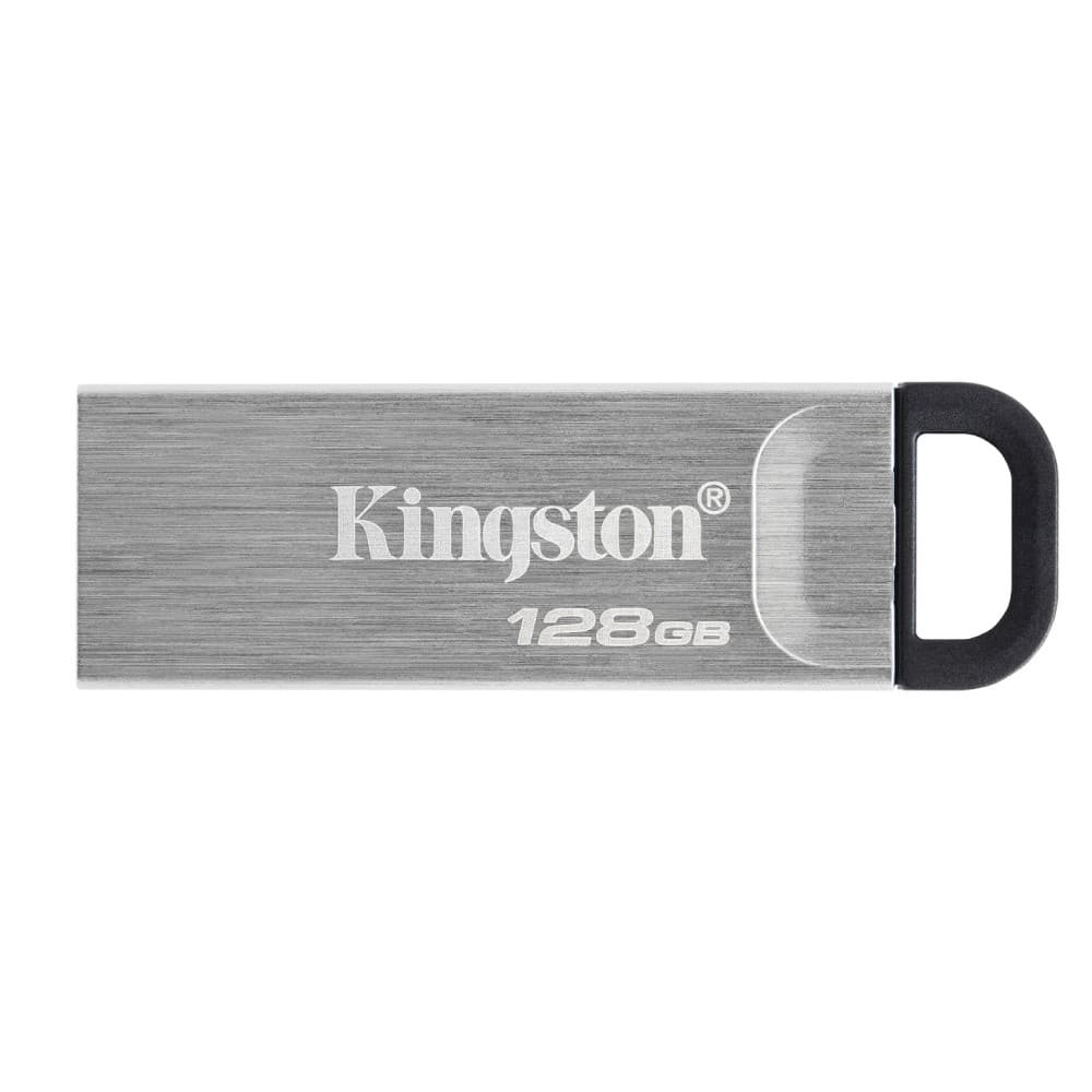 Kingston DataTraveler Kyson USB 3.2 Gen 1 Metal Flash Drive 128GB - Silver - Image 1