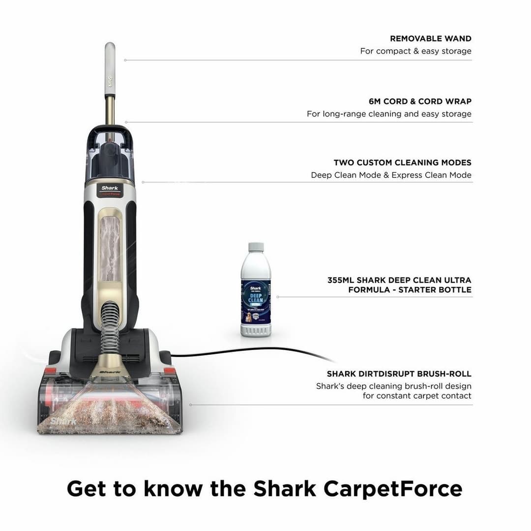 Shark CarpetForce EX500UK Upright Carpet Cleaner Black - Image 11