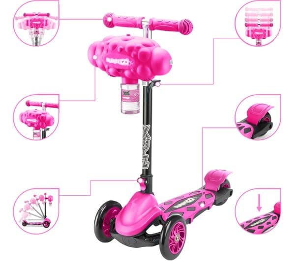 XOOTZ Bubble Go Kids' Kick Scooter - Pink - Image 6