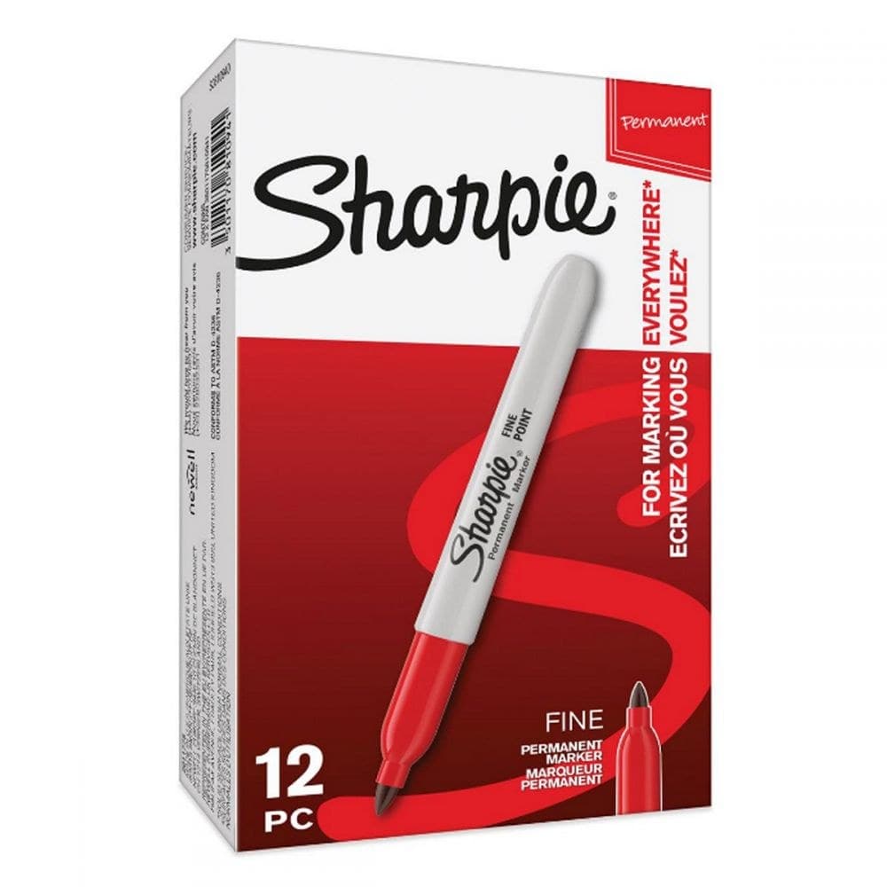 Sharpie S0810940 Fine Red Pens Box of 12 - Image 1