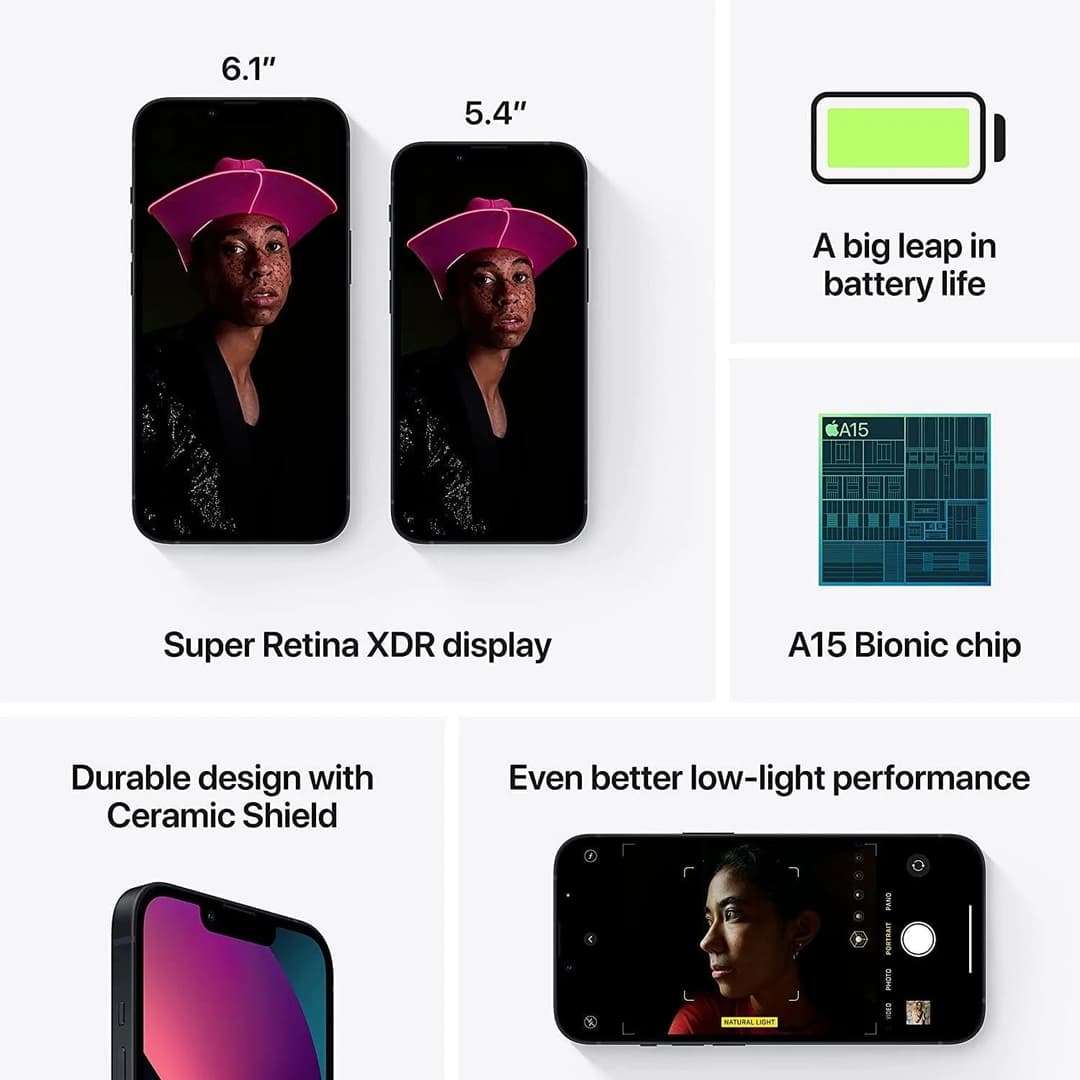 Apple iPhone 13 mini 5G 128GB Smartphone - Midnight - Image 3