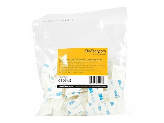 StarTech Cable Tie Mount 100 Pack White - Image 6