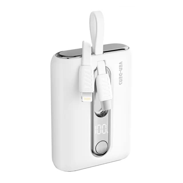 VEN-DENS VD-PB027 10000mAh Wireless Power Bank – White - Image 1