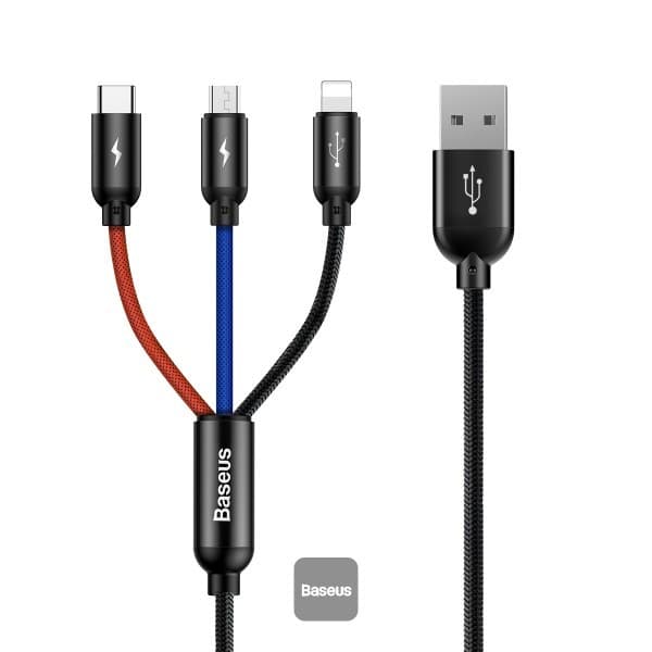 Baseus USB-A to Lightning Charging & Data Transfer Cable 2m - Black - Image 1