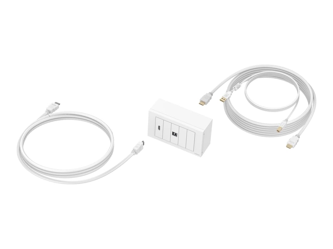 Vision TechConnect TC3-PK5M 4K Flush Mount Faceplate Kit with HDMI & USB Modules 5m White - Image 1