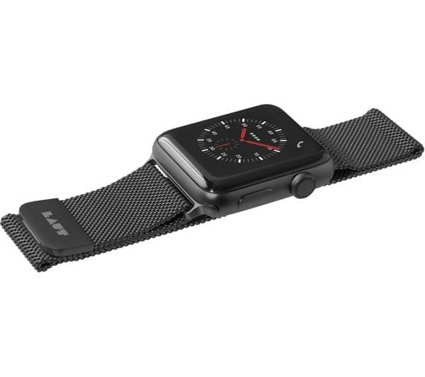 LAUT Apple Watch 42 / 44 mm Steel Loop Strap - Black, Small - Image 1