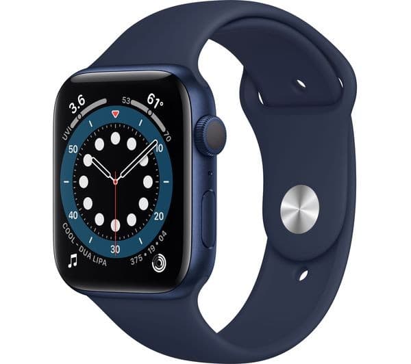 APPLE Watch Series 6 - Blue Aluminium with Deep Navy Sports Band, 44 mm - Image 1