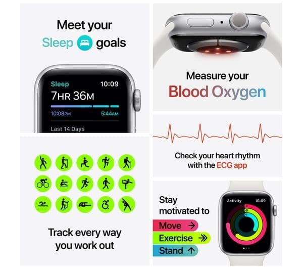 APPLE Watch Series 6 - Blue Aluminium with Deep Navy Sports Band, 44 mm - Image 2