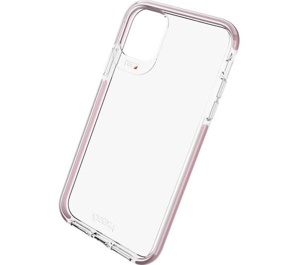 GEAR4 Piccadilly iPhone 11 Case - Clear & Rose Gold - Image 1