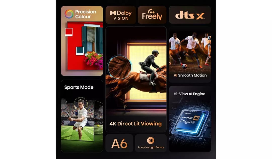 Hisense A6Q 4K UHD HDR Smart LED TV with Freely - 43-inch (43A6QTUK) - Image 3
