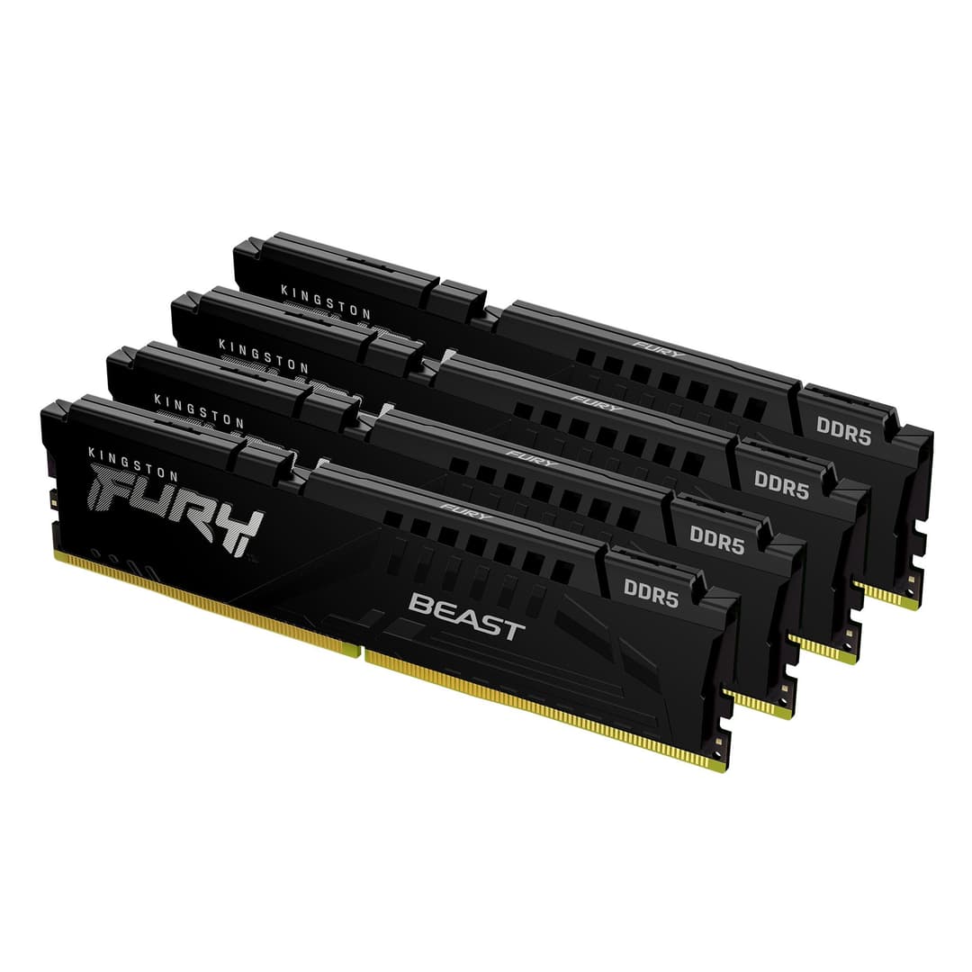 Kingston Technology FURY Beast 128GB 5600MT/s DDR5 CL40 DIMM (Kit of 4) Black XMP - Image 1