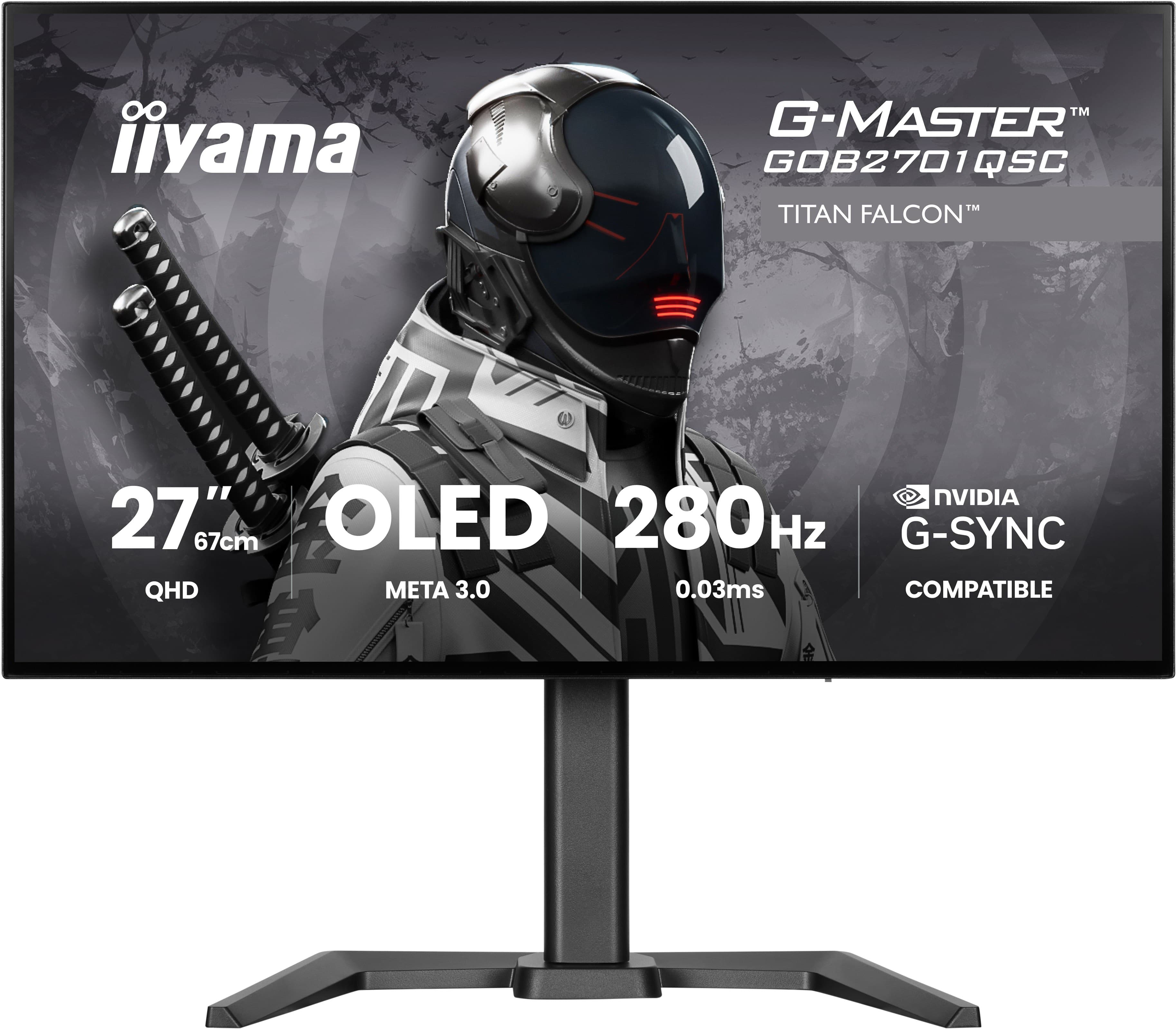 iiyama G-MASTER GOB2701QSC-B1 computer monitor 68.6 cm (27") 2560 x 1440 pixels 2K Ultra HD OLED Black