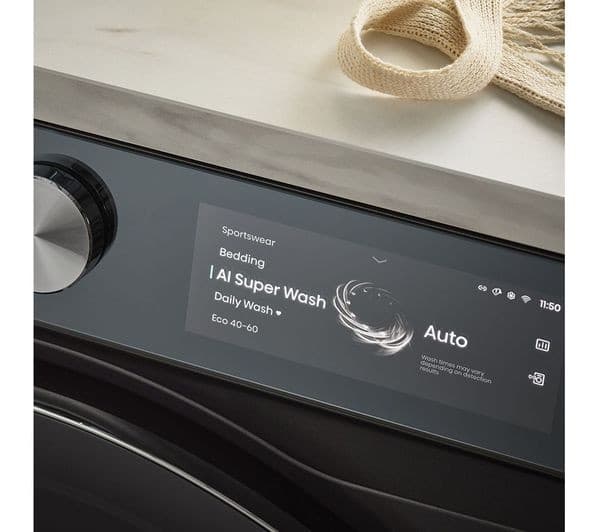 HISENSE 7S Series Auto Dosing WF7S1247BB AI WiFi-enabled 12 kg 1400 Spin Washing Machine - Black - Image 3
