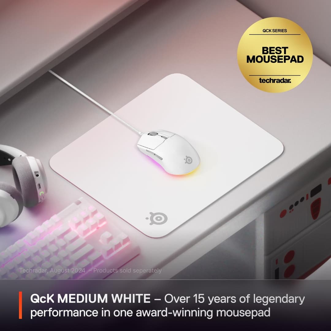 SteelSeries QcK Cloth Gaming Mouse Pad - White - Image 2