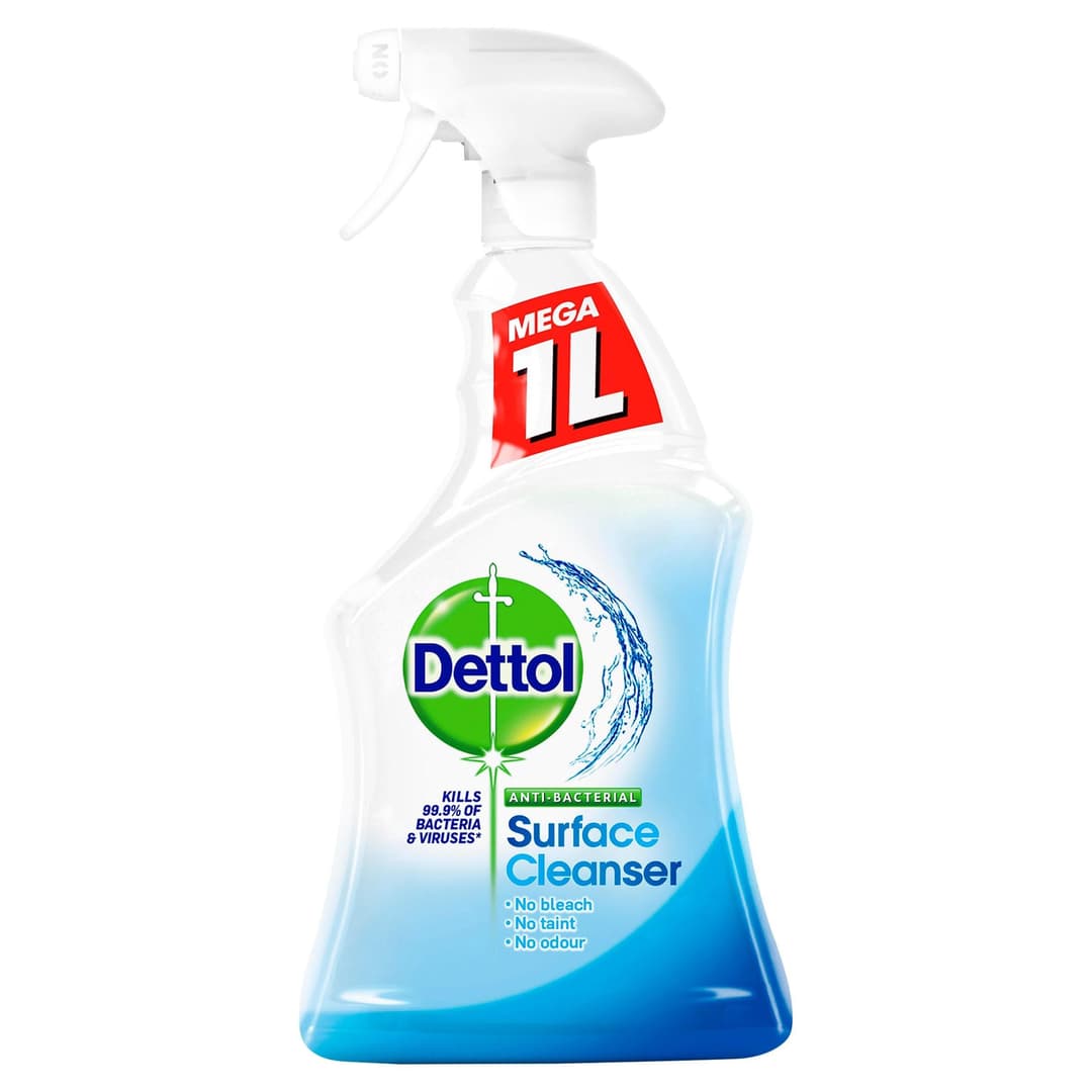 Dettol Antibacterial Surface Cleaners, Fragrance Free, 1.0L (6 x 1L, Total 6.0L), Germ Protection, Disinfectant Spray for Household, Kills 99.9 Percent of Germs - Image 1