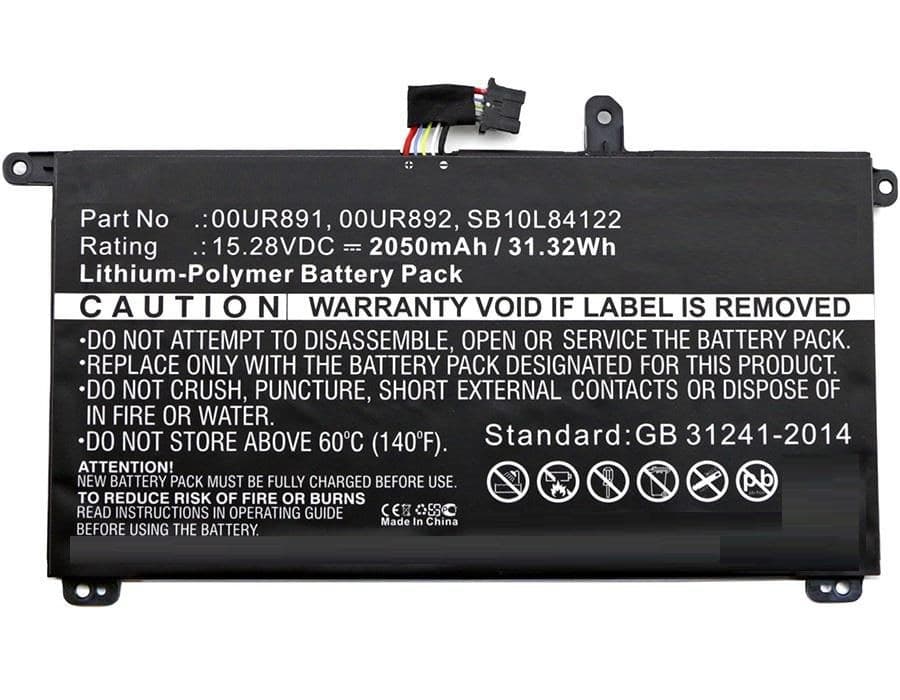 CoreParts MBXLE-BA0142 Replacement Laptop Battery for Lenovo ThinkPad T570/T580/P51s/P52s, 15.28V 2050mAh 31.32Wh Li-Pol, Black