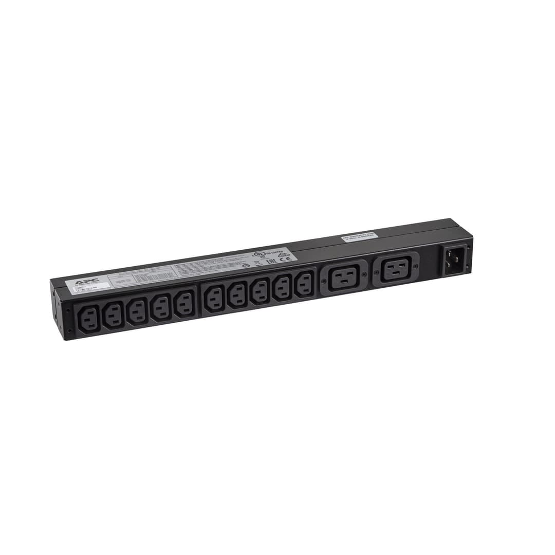 APC AP9559 Basic Rack PDU, 1U, 16A 230V, 12 AC Outlets (10x C13, 2x C19) - Black - Image 2