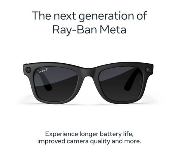 Ray-Ban Meta Wayfarer Gen 2 Smart Glasses Matte Black Polarised Gradient Graphite Large - Image 2
