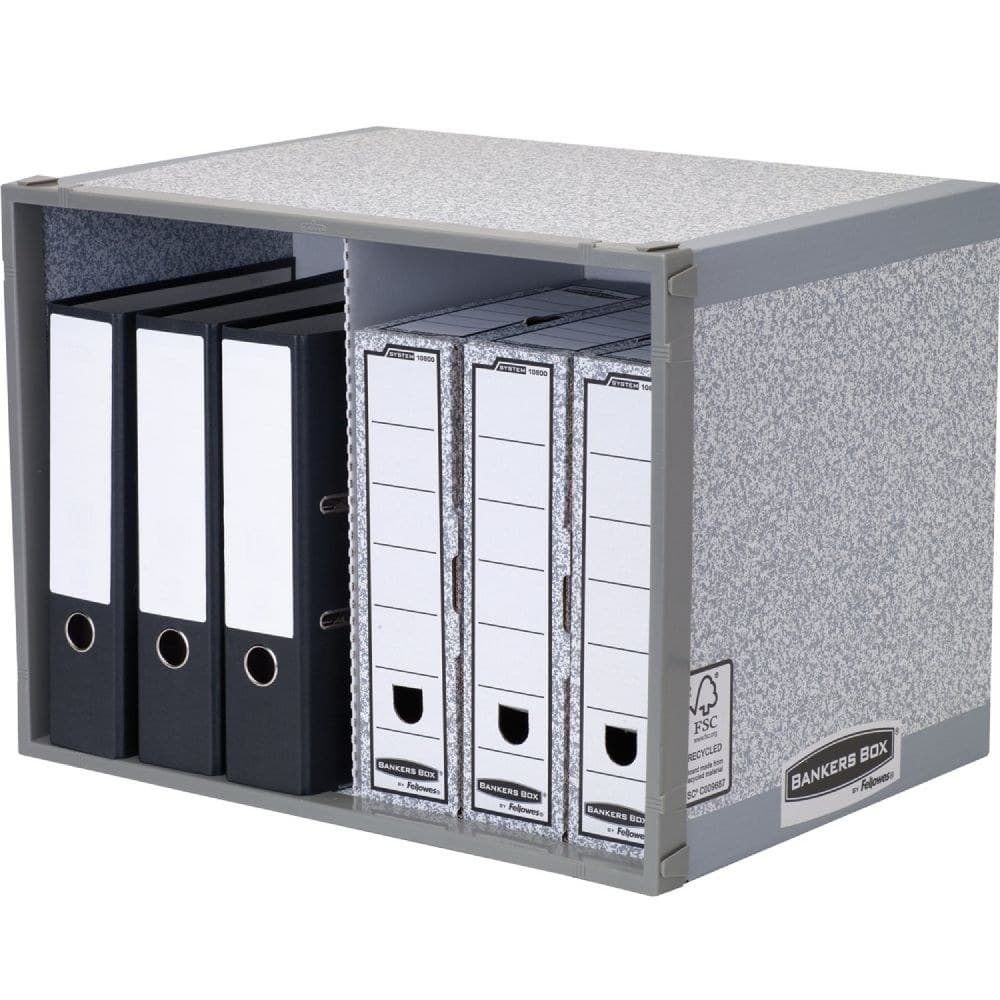 Bankers Box System Stax File Store 01850 Heavy Duty Storage Unit W540 x D400 x H390mm - Grey Pack of 5 - Image 1