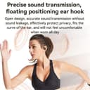 YESIDO YSP19 Open-Ear Bluetooth Headphones with IPX5 Waterproof Rating - Black thumbnail 2