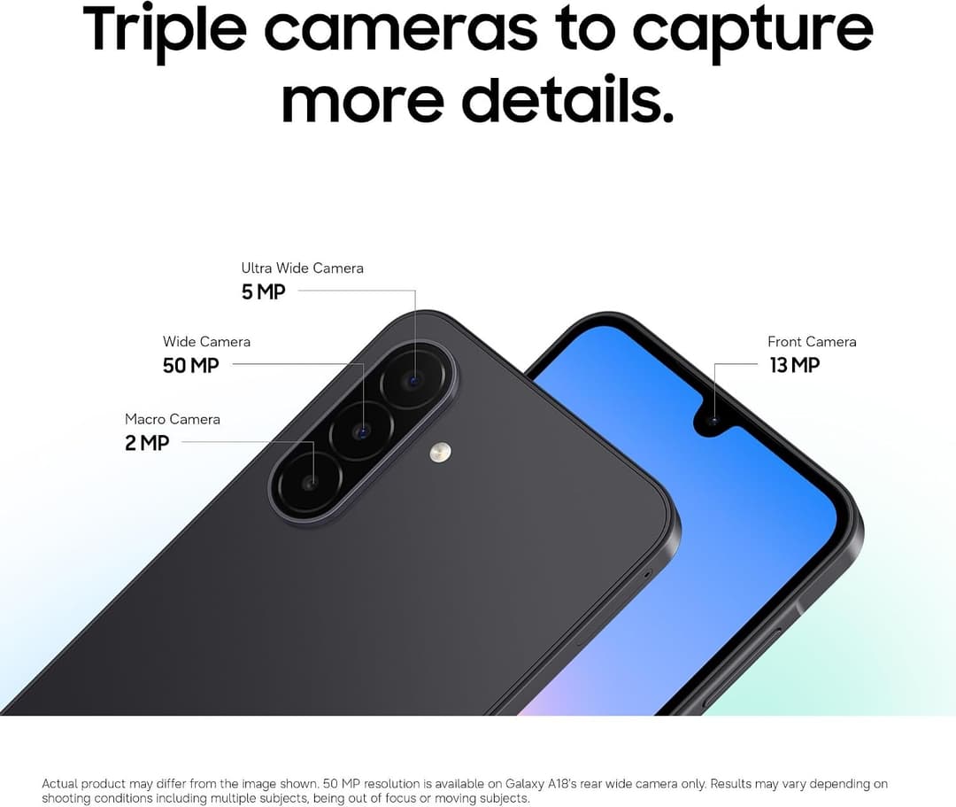 Samsung Galaxy A18 4G Dual SIM 128GB 4GB RAM Smartphone  - Black - Image 4