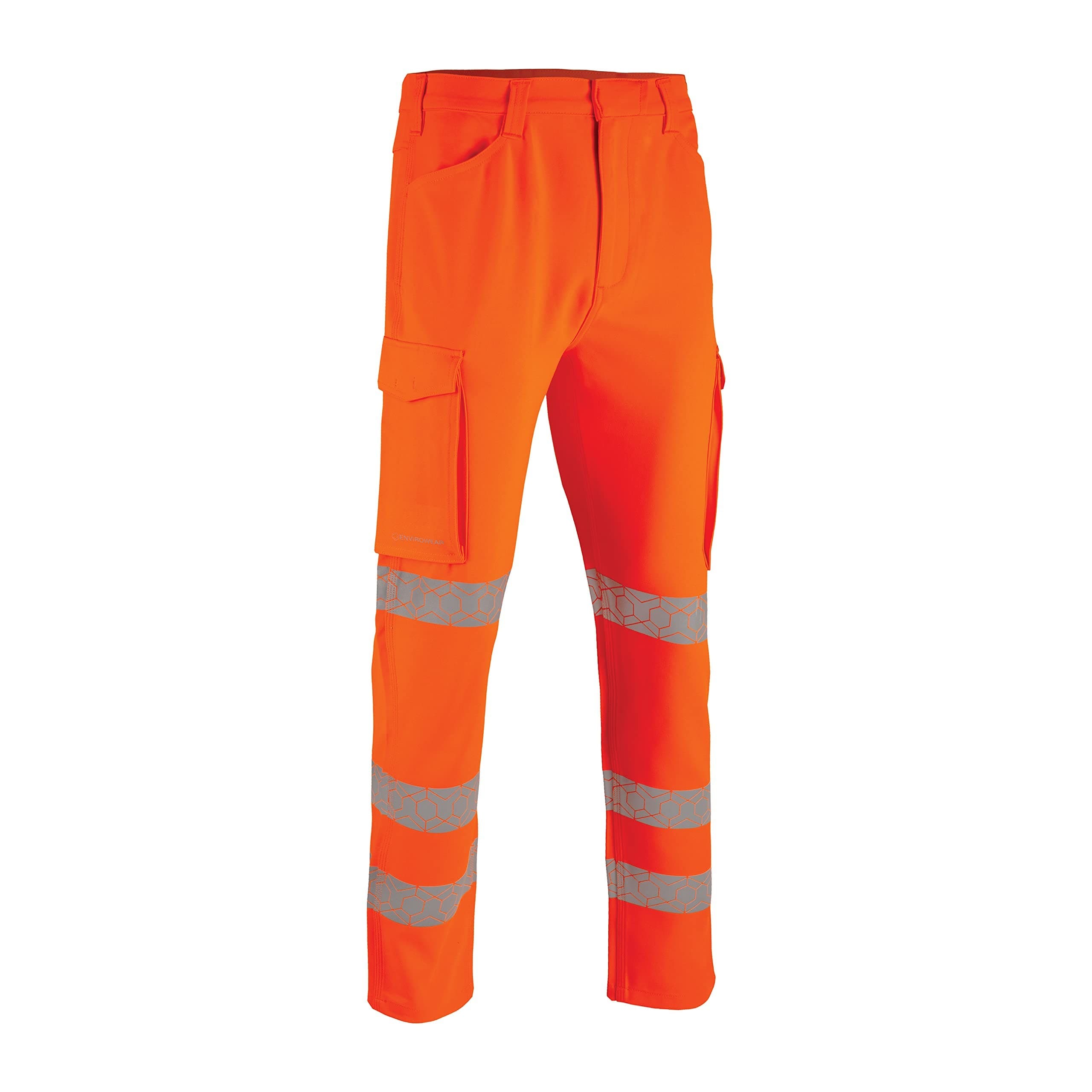 Beeswift Envirowear Orange Hi-Vis Trouser Unisex Reflective Sustainable Circular Process Safety PPE Workwear - 30 Short