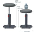 Leitz Ergo Cosy Active Sit-Stand Stool 2-in-1 - Velvet Grey thumbnail 3
