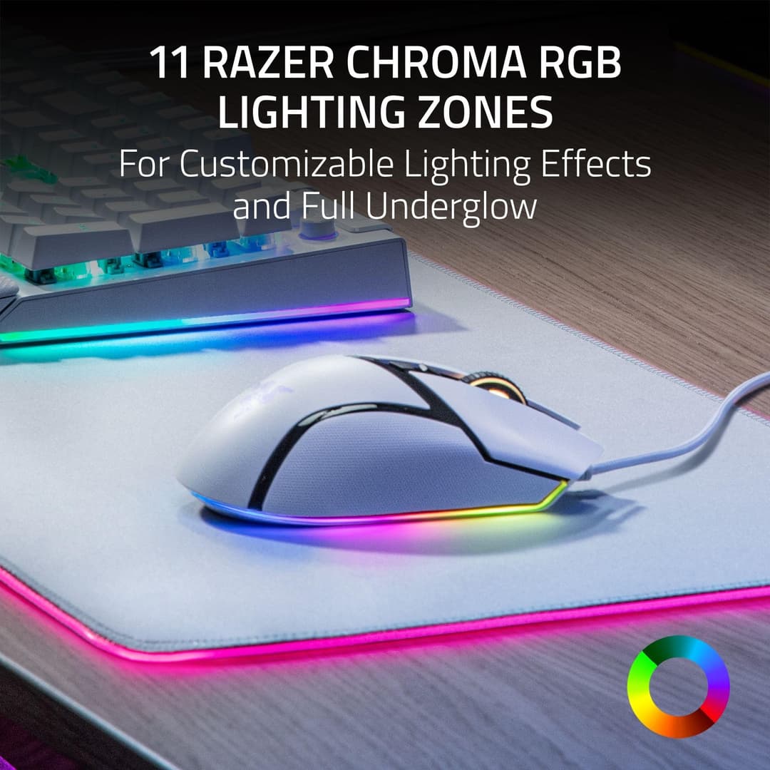 Razer Basilisk V3 Wired Gaming Mouse - White - Image 4