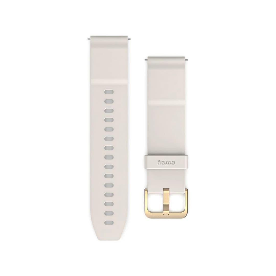Hama NFC Payment Watch Strap, Silicone, 22 mm - Beige - Image 1